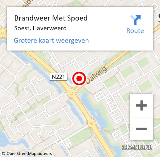 Locatie op kaart van de 112 melding: Brandweer Met Spoed Naar Soest, Haverweerd op 28 januari 2024 15:38
