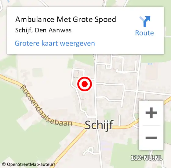 Locatie op kaart van de 112 melding: Ambulance Met Grote Spoed Naar Schijf, Den Aanwas op 23 september 2014 19:27
