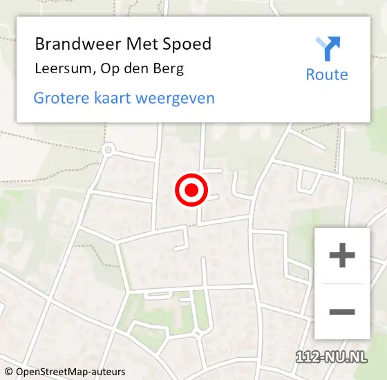 Locatie op kaart van de 112 melding: Brandweer Met Spoed Naar Leersum, Op den Berg op 28 januari 2024 16:10