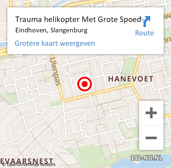 Locatie op kaart van de 112 melding: Trauma helikopter Met Grote Spoed Naar Eindhoven, Slangenburg op 28 januari 2024 16:45