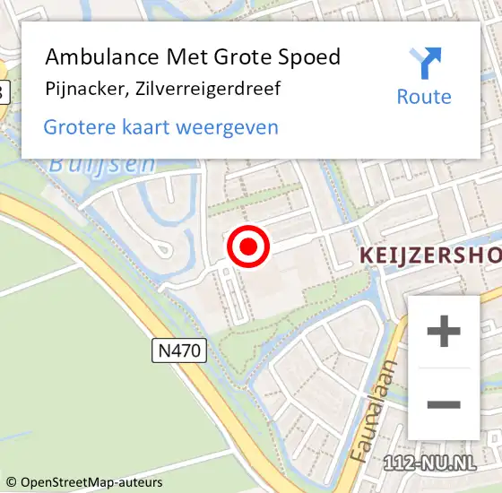 Locatie op kaart van de 112 melding: Ambulance Met Grote Spoed Naar Pijnacker, Zilverreigerdreef op 28 januari 2024 17:06