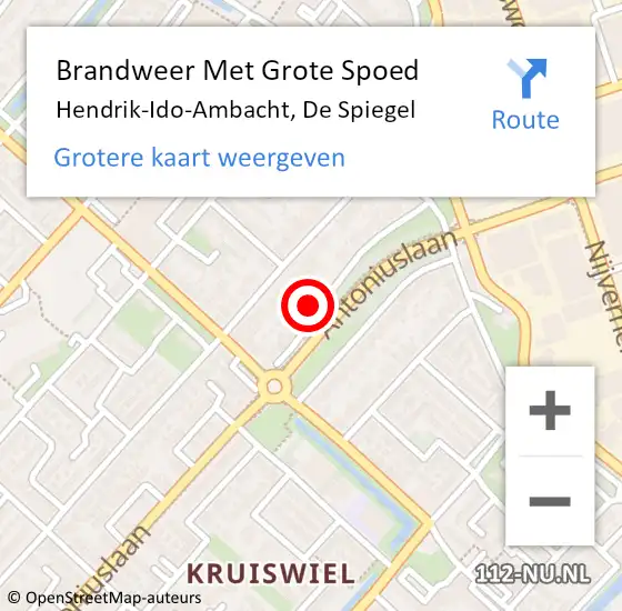 Locatie op kaart van de 112 melding: Brandweer Met Grote Spoed Naar Hendrik-Ido-Ambacht, De Spiegel op 28 januari 2024 17:15