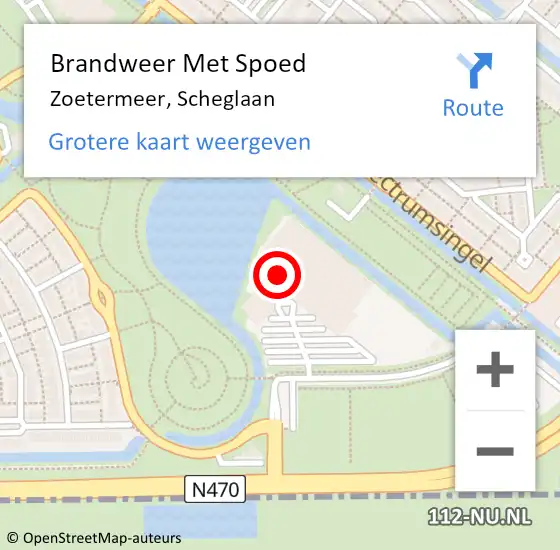 Locatie op kaart van de 112 melding: Brandweer Met Spoed Naar Zoetermeer, Scheglaan op 28 januari 2024 18:11