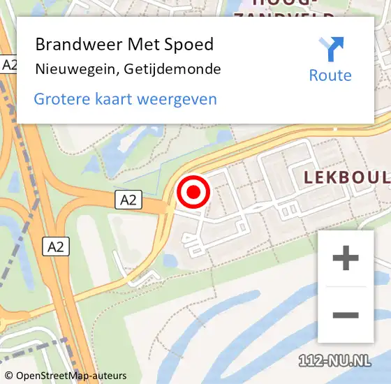 Locatie op kaart van de 112 melding: Brandweer Met Spoed Naar Nieuwegein, Getijdemonde op 28 januari 2024 18:23