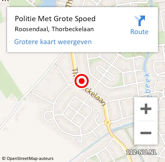 Locatie op kaart van de 112 melding: Politie Met Grote Spoed Naar Roosendaal, Thorbeckelaan op 28 januari 2024 18:27