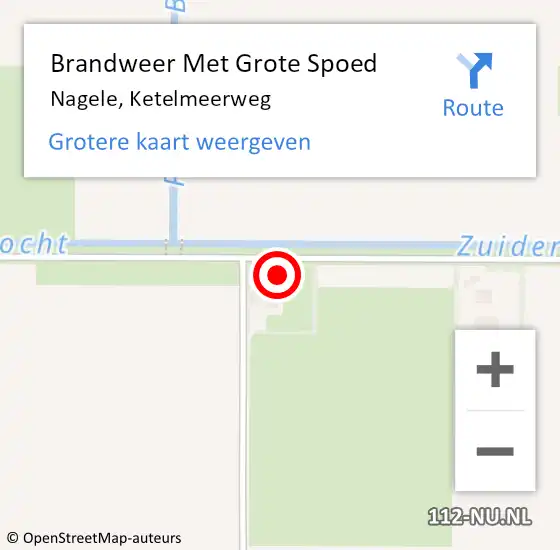 Locatie op kaart van de 112 melding: Brandweer Met Grote Spoed Naar Nagele, Ketelmeerweg op 28 januari 2024 19:05