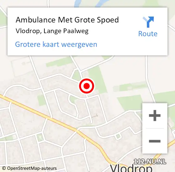 Locatie op kaart van de 112 melding: Ambulance Met Grote Spoed Naar Vlodrop, Lange Paalweg op 28 januari 2024 19:06