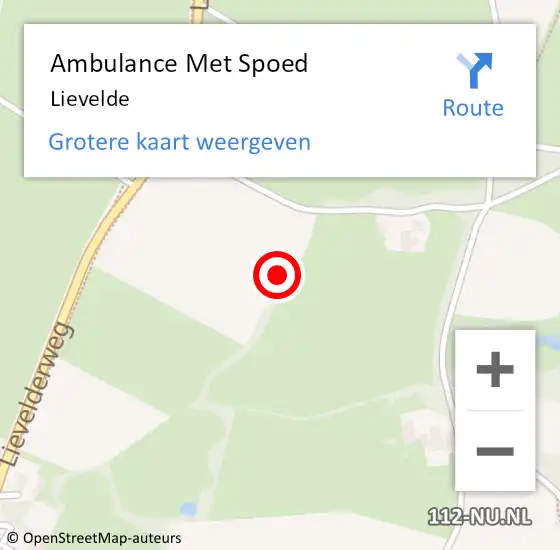 Locatie op kaart van de 112 melding: Ambulance Met Spoed Naar Lievelde op 28 januari 2024 19:08