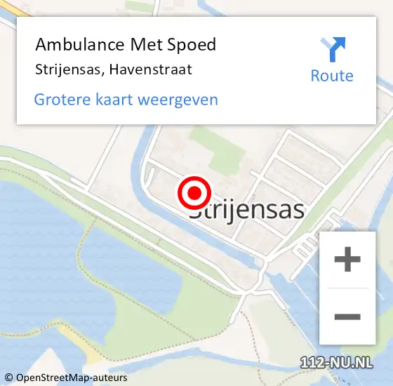 Locatie op kaart van de 112 melding: Ambulance Met Spoed Naar Strijensas, Havenstraat op 28 januari 2024 19:26