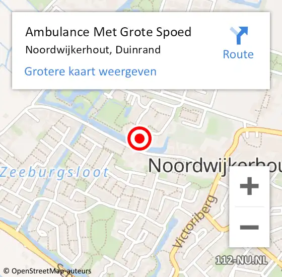 Locatie op kaart van de 112 melding: Ambulance Met Grote Spoed Naar Noordwijkerhout, Duinrand op 28 januari 2024 20:03