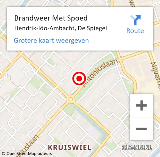 Locatie op kaart van de 112 melding: Brandweer Met Spoed Naar Hendrik-Ido-Ambacht, De Spiegel op 28 januari 2024 20:09