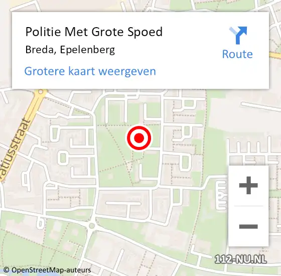 Locatie op kaart van de 112 melding: Politie Met Grote Spoed Naar Breda, Epelenberg op 28 januari 2024 20:38