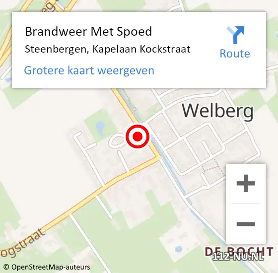 Locatie op kaart van de 112 melding: Brandweer Met Spoed Naar Steenbergen, Kapelaan Kockstraat op 28 januari 2024 20:50
