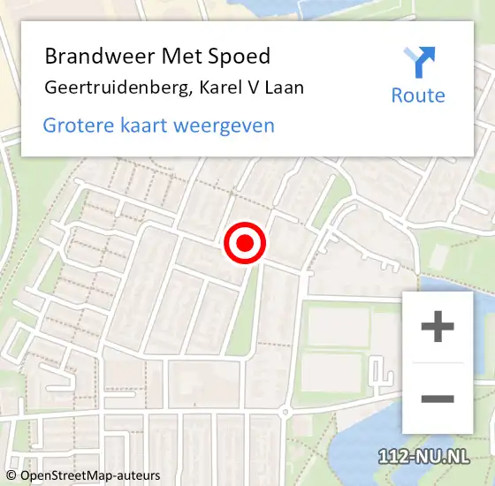 Locatie op kaart van de 112 melding: Brandweer Met Spoed Naar Geertruidenberg, Karel V Laan op 28 januari 2024 21:07