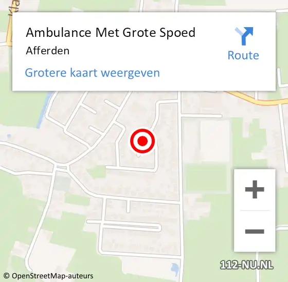 Locatie op kaart van de 112 melding: Ambulance Met Grote Spoed Naar Afferden op 28 januari 2024 22:05