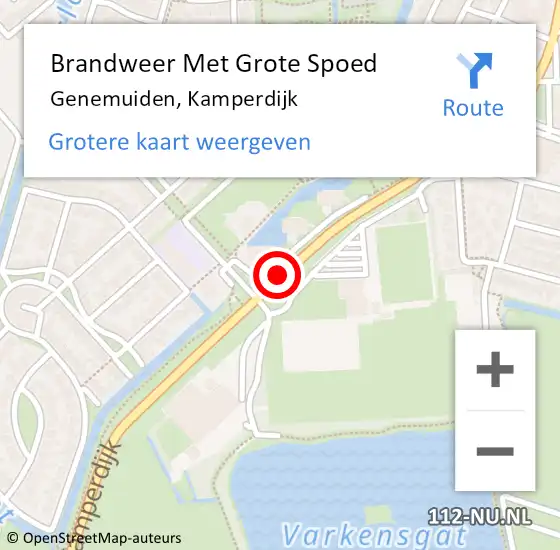 Locatie op kaart van de 112 melding: Brandweer Met Grote Spoed Naar Genemuiden, Kamperdijk op 23 september 2014 20:21