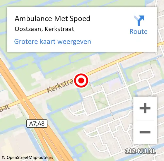 Locatie op kaart van de 112 melding: Ambulance Met Spoed Naar Oostzaan, Kerkstraat op 29 januari 2024 00:34