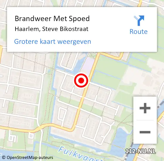 Locatie op kaart van de 112 melding: Brandweer Met Spoed Naar Haarlem, Steve Bikostraat op 29 januari 2024 00:52