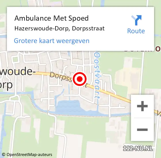 Locatie op kaart van de 112 melding: Ambulance Met Spoed Naar Hazerswoude-Dorp, Dorpsstraat op 29 januari 2024 01:26