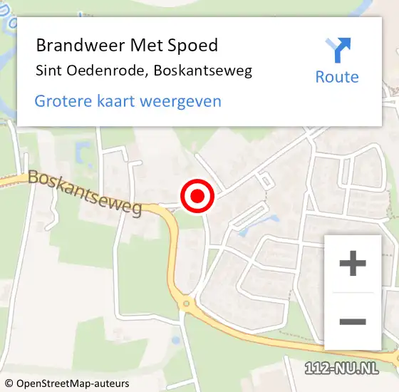 Locatie op kaart van de 112 melding: Brandweer Met Spoed Naar Sint Oedenrode, Boskantseweg op 29 januari 2024 01:53