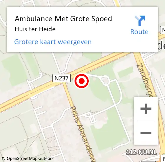 Locatie op kaart van de 112 melding: Ambulance Met Grote Spoed Naar Huis ter Heide op 29 januari 2024 05:47