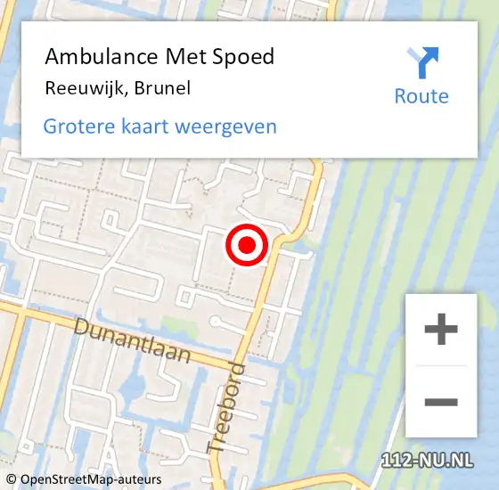 Locatie op kaart van de 112 melding: Ambulance Met Spoed Naar Reeuwijk, Brunel op 29 januari 2024 05:53