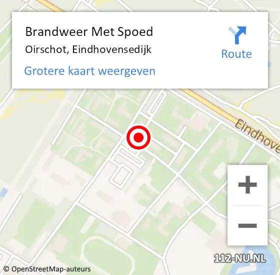 Locatie op kaart van de 112 melding: Brandweer Met Spoed Naar Oirschot, Eindhovensedijk op 29 januari 2024 07:03