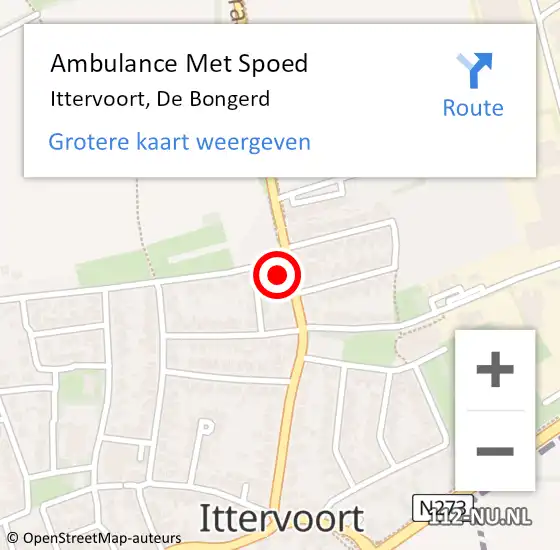 Locatie op kaart van de 112 melding: Ambulance Met Spoed Naar Ittervoort, De Bongerd op 29 januari 2024 08:45