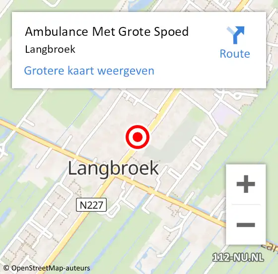 Locatie op kaart van de 112 melding: Ambulance Met Grote Spoed Naar Langbroek op 29 januari 2024 09:03