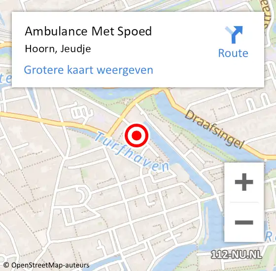 Locatie op kaart van de 112 melding: Ambulance Met Spoed Naar Hoorn, Jeudje op 29 januari 2024 09:24