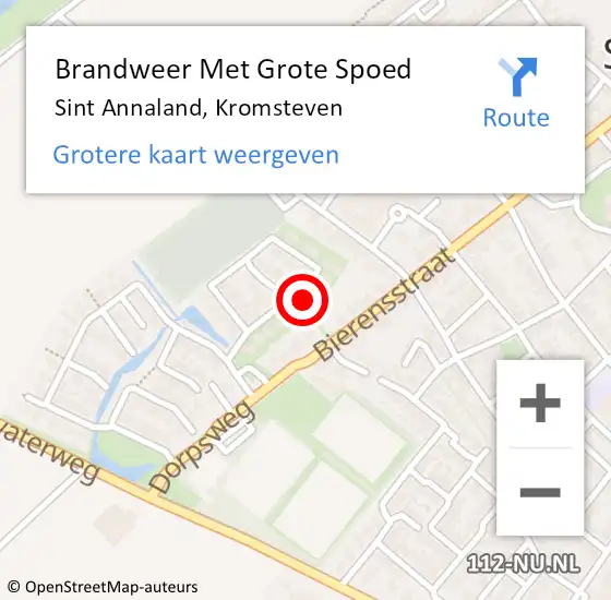 Locatie op kaart van de 112 melding: Brandweer Met Grote Spoed Naar Sint Annaland, Kromsteven op 29 januari 2024 09:37