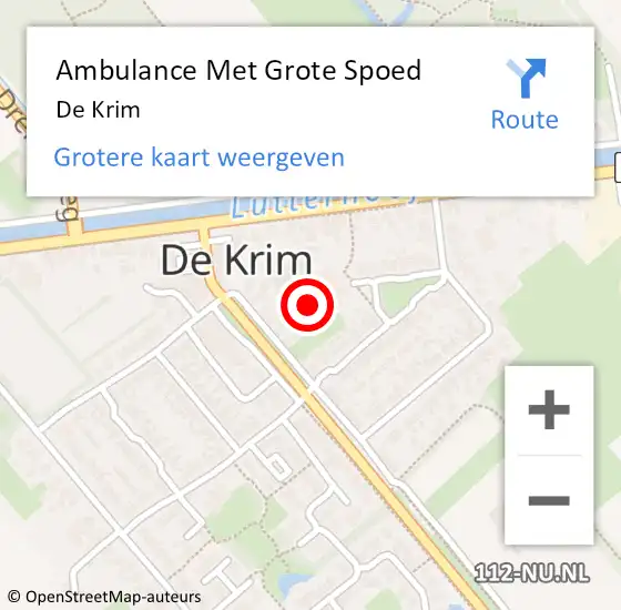 Locatie op kaart van de 112 melding: Ambulance Met Grote Spoed Naar De Krim op 29 januari 2024 09:52