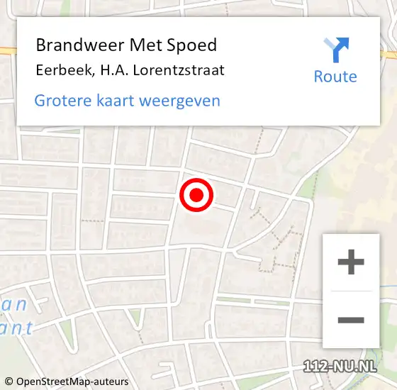 Locatie op kaart van de 112 melding: Brandweer Met Spoed Naar Eerbeek, H.A. Lorentzstraat op 29 januari 2024 10:24