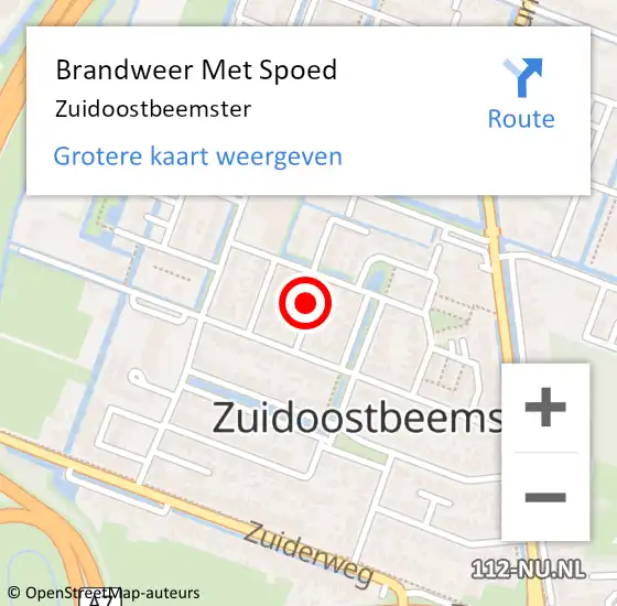 Locatie op kaart van de 112 melding: Brandweer Met Spoed Naar Zuidoostbeemster op 29 januari 2024 10:41