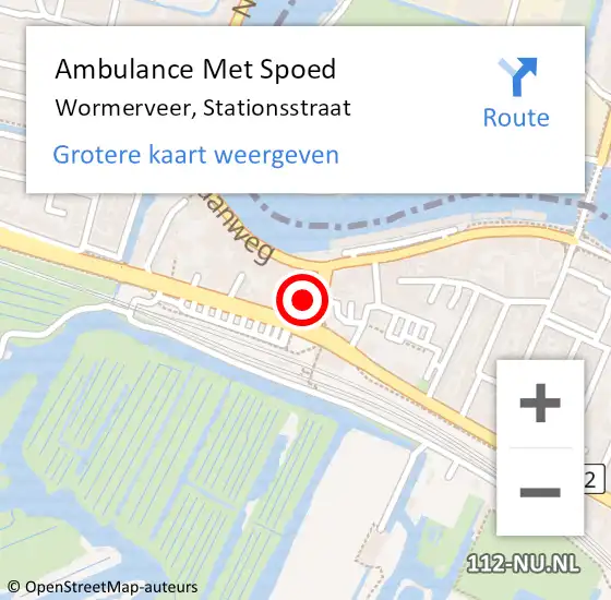 Locatie op kaart van de 112 melding: Ambulance Met Spoed Naar Wormerveer, Stationsstraat op 29 januari 2024 12:17