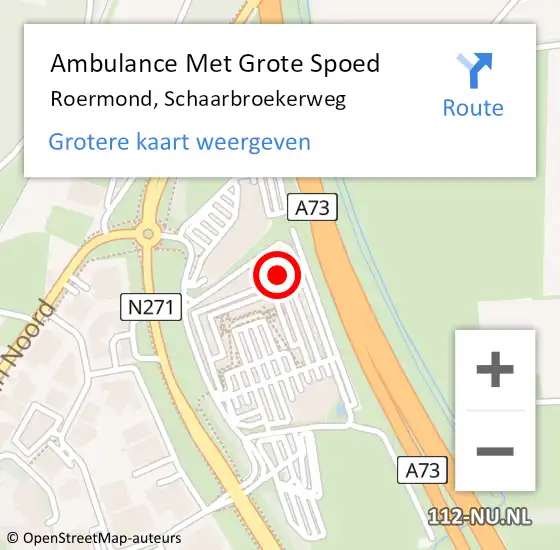 Locatie op kaart van de 112 melding: Ambulance Met Grote Spoed Naar Roermond, Schaarbroekerweg op 29 januari 2024 12:37