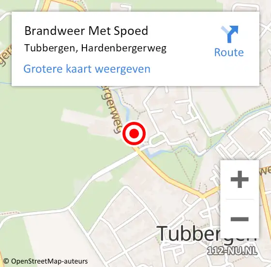 Locatie op kaart van de 112 melding: Brandweer Met Spoed Naar Tubbergen, Hardenbergerweg op 29 januari 2024 13:00