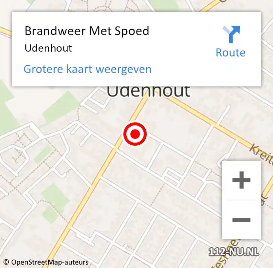 Locatie op kaart van de 112 melding: Brandweer Met Spoed Naar Udenhout op 29 januari 2024 13:07
