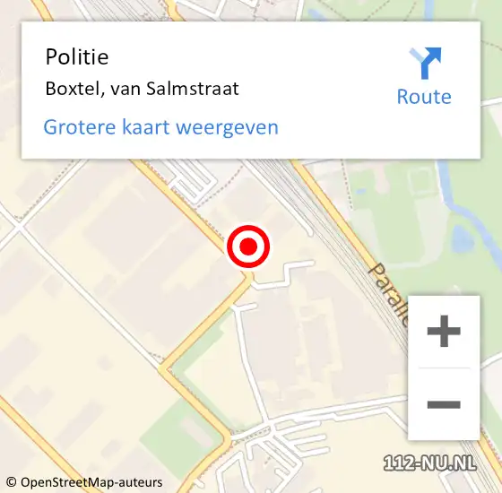 Locatie op kaart van de 112 melding: Politie Boxtel, van Salmstraat op 29 januari 2024 13:33