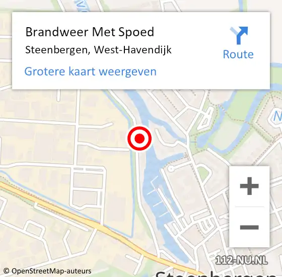 Locatie op kaart van de 112 melding: Brandweer Met Spoed Naar Steenbergen, West-Havendijk op 29 januari 2024 13:33