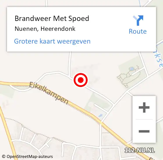 Locatie op kaart van de 112 melding: Brandweer Met Spoed Naar Nuenen, Heerendonk op 29 januari 2024 13:46