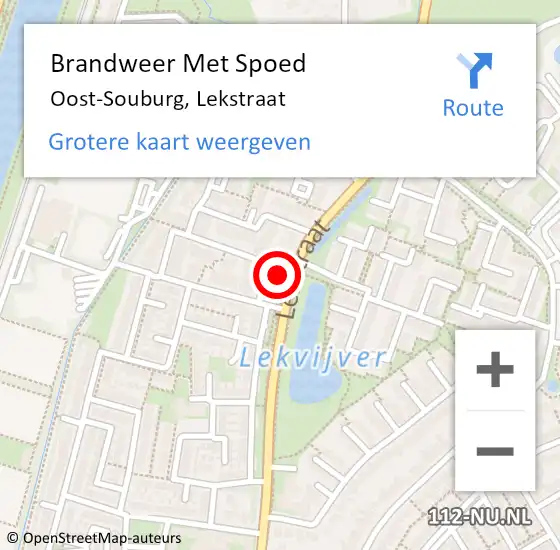 Locatie op kaart van de 112 melding: Brandweer Met Spoed Naar Oost-Souburg, Lekstraat op 29 januari 2024 14:02