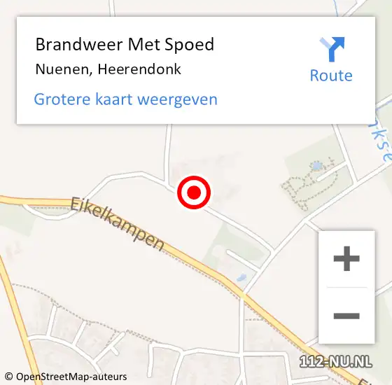 Locatie op kaart van de 112 melding: Brandweer Met Spoed Naar Nuenen, Heerendonk op 29 januari 2024 14:07