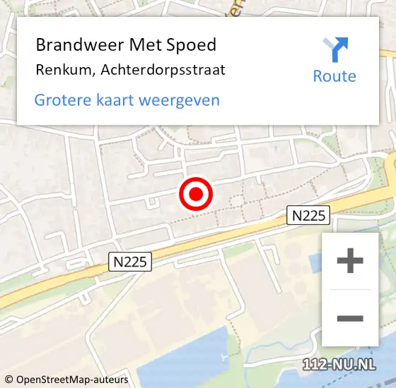 Locatie op kaart van de 112 melding: Brandweer Met Spoed Naar Renkum, Achterdorpsstraat op 29 januari 2024 14:15