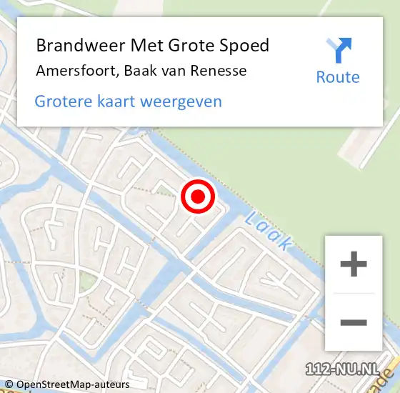 Locatie op kaart van de 112 melding: Brandweer Met Grote Spoed Naar Amersfoort, Baak van Renesse op 29 januari 2024 15:20