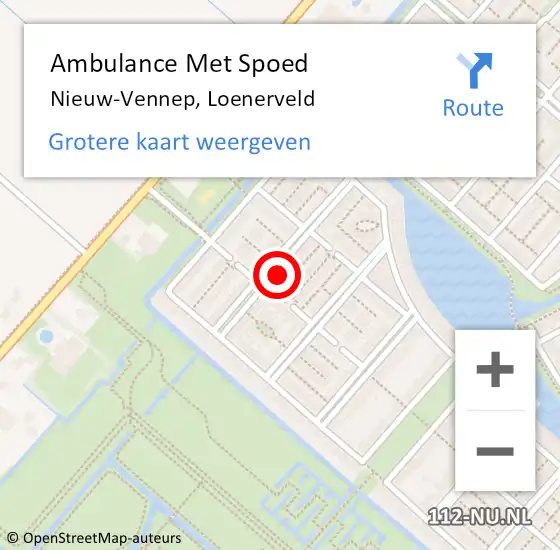 Locatie op kaart van de 112 melding: Ambulance Met Spoed Naar Nieuw-Vennep, Loenerveld op 29 januari 2024 15:29
