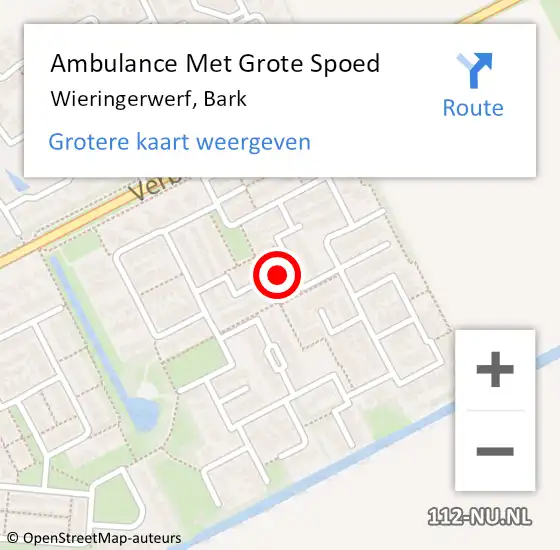 Locatie op kaart van de 112 melding: Ambulance Met Grote Spoed Naar Wieringerwerf, Bark op 29 januari 2024 16:34