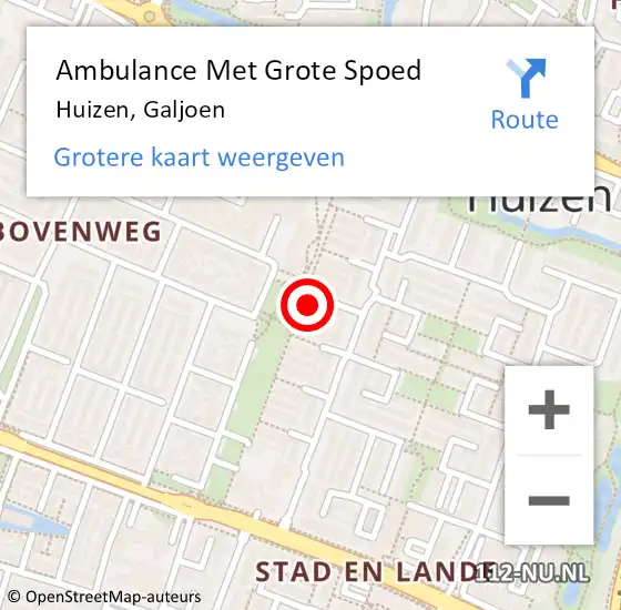 Locatie op kaart van de 112 melding: Ambulance Met Grote Spoed Naar Huizen, Galjoen op 23 september 2014 23:01