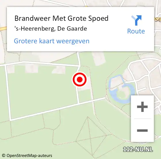 Locatie op kaart van de 112 melding: Brandweer Met Grote Spoed Naar 's-Heerenberg, De Gaarde op 29 januari 2024 20:54