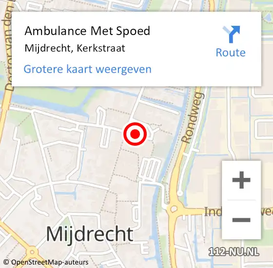 Locatie op kaart van de 112 melding: Ambulance Met Spoed Naar Mijdrecht, Kerkstraat op 23 september 2014 23:55